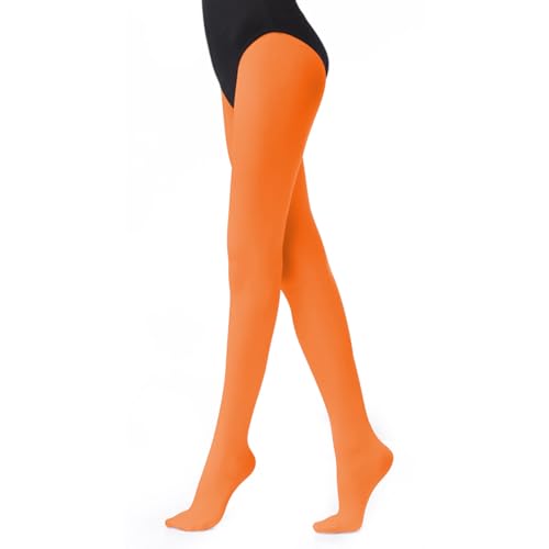 Image of UTTPLL Women's Run Resistant 80 Denier Tights Solid Color Dance Stockings Soft Semi Opaque Footed Pantyhose High Waist Tight
