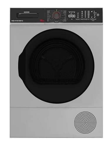 Hoover 10Kg Front Loading Tumble Dryer,16 Programs, Condenser/Heat Pump, Sensor Drying,Knob & Touch Control Panel, Anti Crease,Child Lock, Silver,1 Year Warranty, Made in Turkey - HCD-V1014HP-S