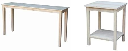 International Concepts Console Table, 60 in, Unfinished & Accent Table, 14 L x 16 W x 20 H inches, Unfinished