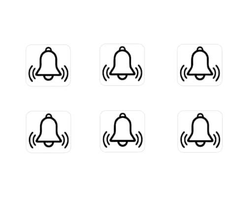 Juego de 6 pegatinas para campana, timbre de puerta, alarma (RP1/2) (20 mm)