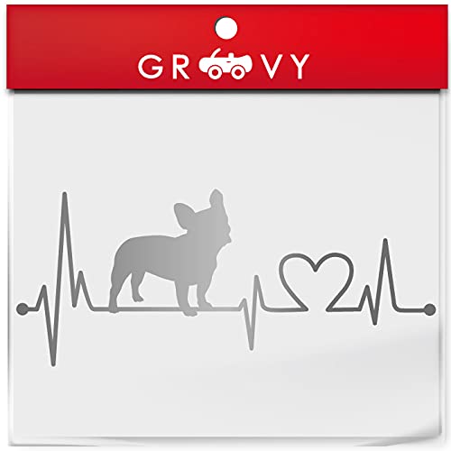 フレンチブルドッグ フレブル 犬 ステッカー ペット 愛犬 ハート 車 自動車 シルエット シール おしゃれ かわいい 防水 エンブレム アクセサリー ブランド アウトドア グッズ 雑貨 おもしろ_1374 (シルバー)