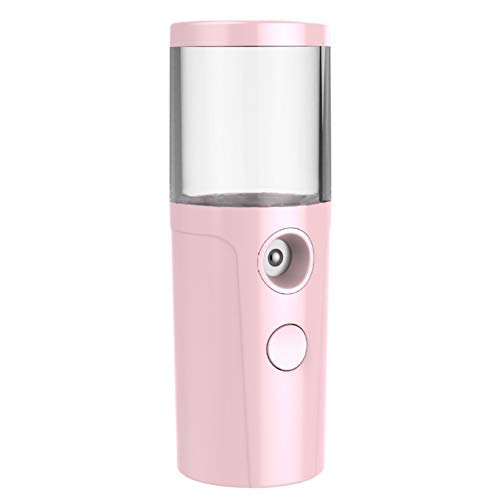 Nano Facial Mister 30ml Mini Mist Sprayer Handheld Facial Spray, USB Charging Skin Care Nano Sprayer for Home Office Outdoor Facial Hydrating (Pink)