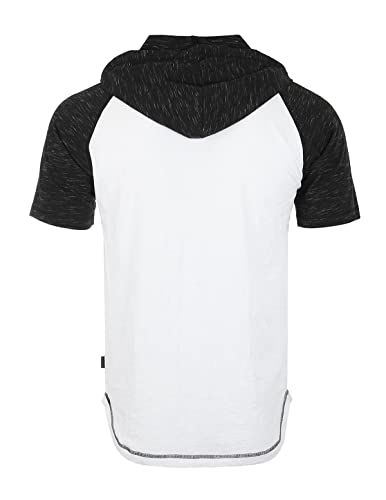 ZIMEGO Men’s Color Block Short Sleeve Casual Fashion Hip Hop Hooded Henley Shirt3