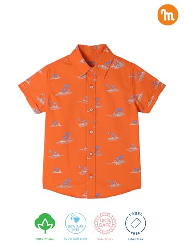Milou Baby Boy's Regular Fit Shirt (SH-CU007_Orange - Image 2 thumbnail