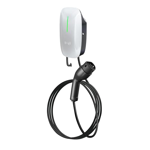 Type 2 EV Charger for Home Wall-mounted Type 2 Charger - Compatible with Tesla (with adapter) & Most Electric Cars - Outdoor/Indoor Electric Vehicle Fast Charger