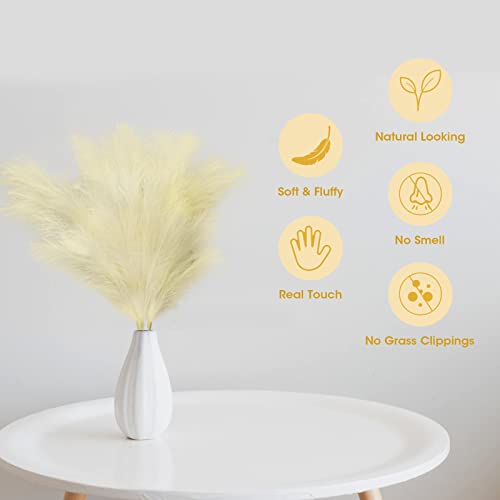 Keepus Pampas Grass 5Pcs 43''/3.6Ft Dried Faux Pampas Grass Decor Tall Floor Vase Large Artificial Pampas Grass Branches Stems Plants Boho Decor For Wedding, Party, Banquet, Bedroom Home Decorations #TOP3