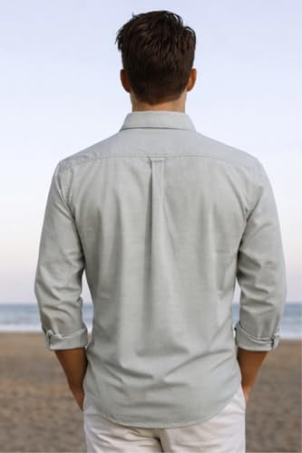 Image of Louis Philippe Men's Cotton Slim Fit Textured Fabric Soft Handfeel Full Sleeve Casual Shirt