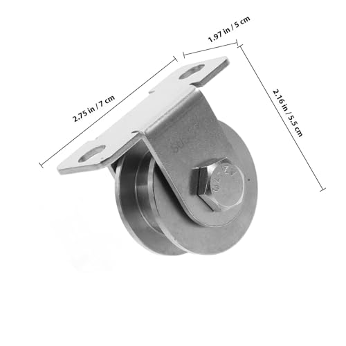2 x 48 mm Edelstahl-Kabelrollen zur Wandmontage mit Kugellagern – H-Nut-Seilrollen für Schiebetüren, Gewicht, Rac, Zuhause, Fitnessstudio, glatt