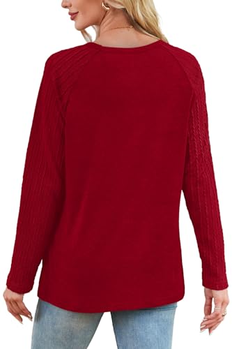 Image of OFEEFAN Long Sleeve Shirts for Womens Fall Fashion 2026 Crewneck Oversized Sweatshirt Tunic Tops to Wear with Leggings