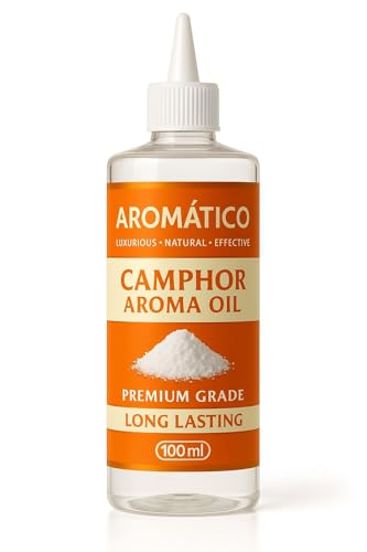Image of AROMATICO Pure Camphor Aroma Diffuser Oil with Long-Lasting Fragrance - 100ml. Fragrance Oil for Homes, Offices & Showrooms. Ideal for Diffusers, Reed Diffusers, Air-Purifiers & Candles