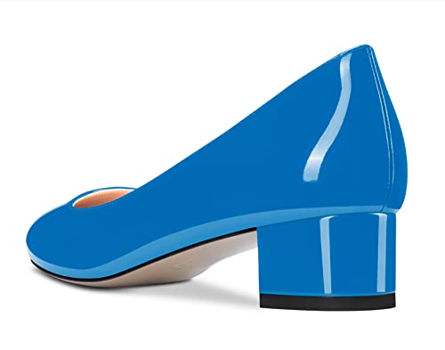 Aachcol Women Round Toe Pumps Chunky Block Low Heel Slip-on Dress Shoes Office 1.5 Inch3