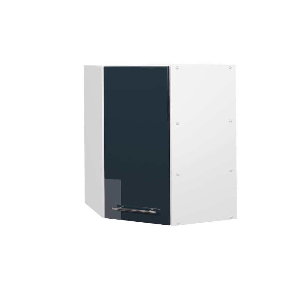 Vicco Corner wall cabinet Fame-Line, Dark blue high gloss, 57 cm, for combination with other modules from the Fame-Line series