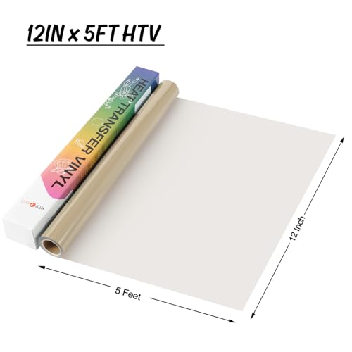 Image of HTVRONT HTV Vinyl Rolls Heat Transfer Vinyl - 12 inch x 5ft Camel HTV Vinyl for Shirts, Iron on Vinyl for All Cutter Machine - Easy to Cut & Weed for Heat Vinyl Design (Camel)
