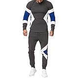 wjiNFDFG Glanz Anzug Herren runden Kragen Kombination Treppe Sportanzug Herren Anzugtasche