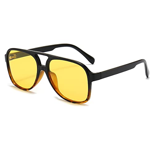 Image of Polarized Classic Vintage Aviator Sunglasses for Men Women Large Frame Retro 70s Sunglasses