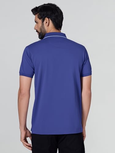 Image of XYXX Men's Apex Mercerized Cotton Striped Collar Pique Polo T-Shirt