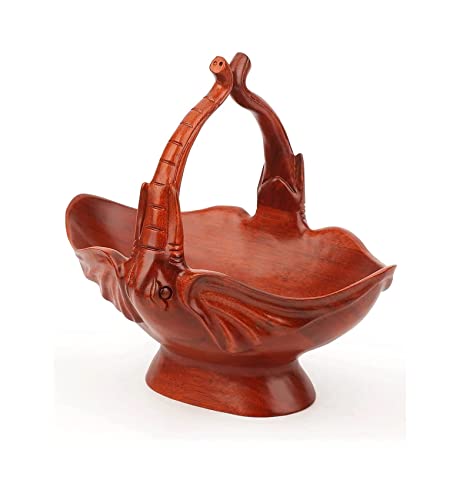 OXOAMP Tazón de Frutas Frutero de Madera Chino, Cesta de Fruta de Madera, Elegante, Duradero y Estante de Almacenamiento de Verduras Verduras