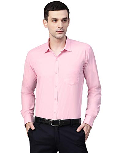 Image of MANQ Men's Regular Fit Cotton Formal Shirt, Full Sleeves, Spread Collar, Button-Down, Office, Business & Casual Wear