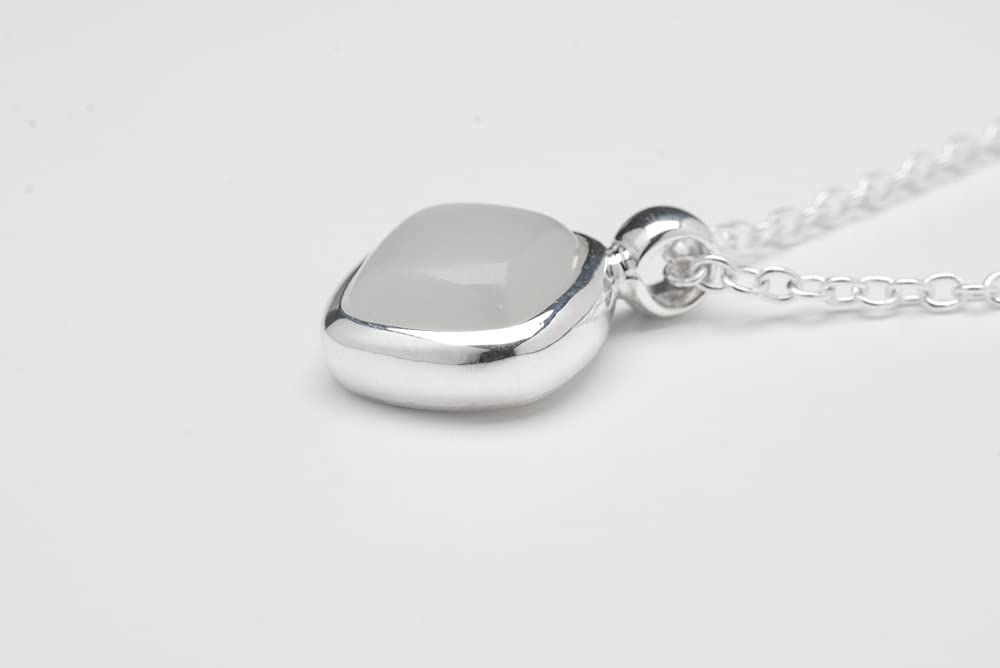 Echter Mondstein Silber Anhänger 12x12mm