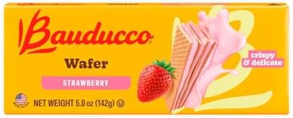 BAUDUCCO WAFER STRAWBERRY 142G Wafers Strawberry Flavor 5.1 oz (142 g)