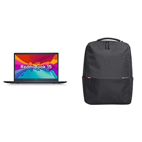 Image of RedmiBook 15 Core i3 11th Gen /8 GB /256 GB SSD /Windows 10 Home /15.6-inch(39.62 cms) FHD Anti Glare /MS Office /Charcoal Gray /1.8 Kg Thin with Mi Waterproof 21L Business Casual Laptop Backpack(Black)