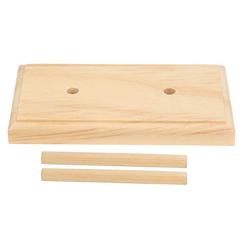 Image of Wooden Bobbin Holder Rack, Compact Standing Thread Organizer Display for Sewing Rooms and Embroidery Tables Premium Wood Natural Color 2 Shafts 9 x 5 x 1 cm