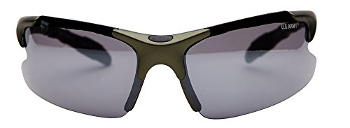 Image of US Army Sunglasses Men's Semi-Rimless Oval Sunglasses, 100% UVA /UVB, Green