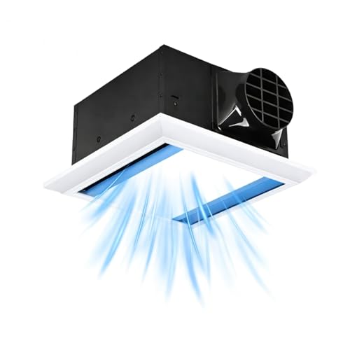 Chaoos Bathroom Exhaust Fan with Light, 160 CFM & 1.0 Sone, 10''x10'' Mount Aluminum Alloy Exhaust Fan with Light, 6000K Bathroom Vent Fan with Light, Easy Install for Bathroom, Home, Office