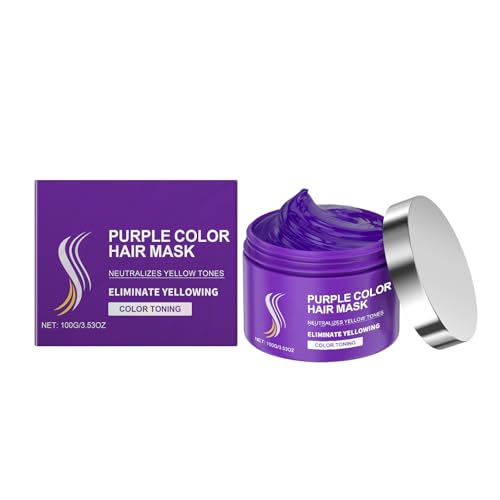 Máscara Capilar Púrpura Con Keratina - Tónico Violeta Para Cabello Rubio, Ceniza O Decolorado - Reparación Intensa Y Nutrición Profunda Para Cabello Dañado, Seco O Con Decoloración Hair Mask