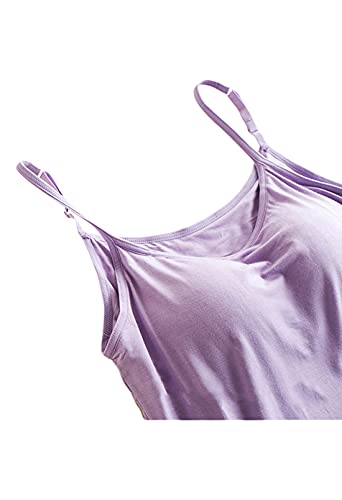 Pink Wind Women's Bra Padded Cami Tank Adjustable Camisole Basic Tanks Tops Purple S #TOP1