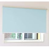 遮光1級 断熱 防音ロールスクリーン*アゲインスト(ブルー) 幅180×丈210cm