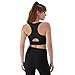 Hanes Sports Bra, Racerback Women, Stretch Pullover Crop Top with Cutout, Black, Large