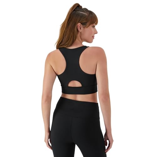 Hanes Sports Bra, Racerback Women, Stretch Pullover Crop Top with Cutout2