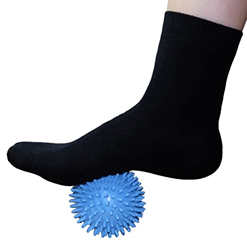 Igelball Massageball Hart. Massage Ball mit Noppen Stachelball für Fuss Hand Rücken Muskelmassage. Für Plantarfasziitis Muskelregeneration Myofasziale Entspannung Schmerzlinderung. (Blau/2er Set)