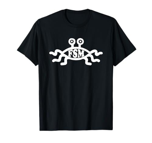 FSM。空飛ぶスパゲッティモンスター。白いロゴ。無神論。贈り物 Tシャツのサムネイル