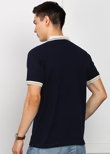 Image of Alan Jones Clothing Men's Textured Cotton Rich Polo T-Shirt | Classic Short Sleeve Polo for Casual Wear