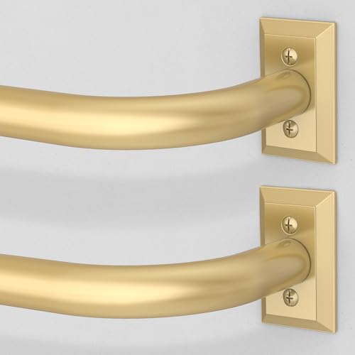 Gold wrap around curtain rod set, 2-pack, 48-84in