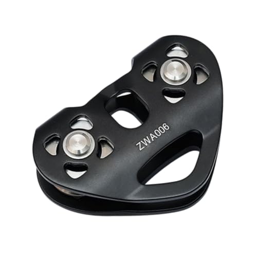 Menolana Zip Line Pulley Hauling Pulley Wheel Versatile Rope Rigging Block Climbing Cable Pulley Hitch Pulley for Rock Climbing Sports, Black