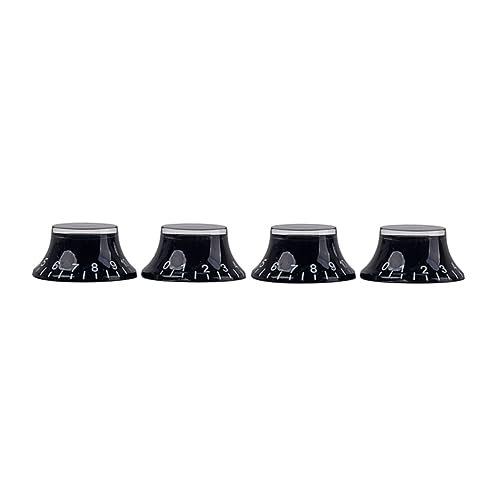 ifundom 4 Pack Guitar Machine Heads Knobs Volume Tone Control Knob Cap for Electric Guitar Black Gd29 Design