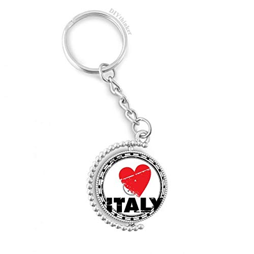 Porte-clés cercle rotatif J'aime l'italie pour ne plus perdre vos clés de voiture