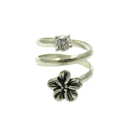 Bague en argent massif 925 Fleur pour sublimer vos tenues d'été et soirées chic