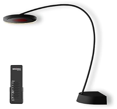Bromic Eclipse Smart Heat 2900W Freestanding Patio Heater - Dimmable LED Light Ring, Radiant Heat, 220V-240V, Black Finish - BH0820001-1