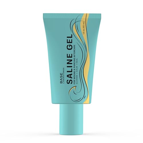 Base Labs Piercing Aftercare Saline Solution Gel 1.5oz – Piercing Bump Solution & Aftercare Spray Alternative – Nose, Ear Piercing Care – Hydrating Gel for Piercings Bumps & Keloids