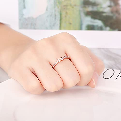 Shining Diva Fashion Latest Stylish Rose Gold Plated Adjustable Solitaire Ring for Women and Girls (11922r)