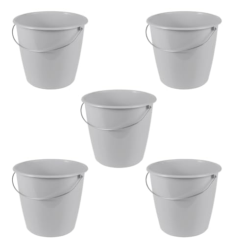 keeeper Erik 5X Eimer mit Metallbügel 5 l Polypropylen 24 x 24 x 20 cm Nordic Grey