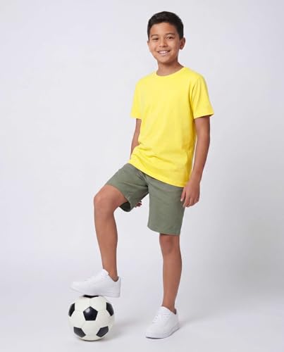 Image of 5 Pack Boys' Cotton T Shirts Crew Neck Plain Short Sleeve Tops Kids Teens | Available In Sizes 4-18,Tees, Youth, Athletic, Plain, School, Summer, Play, Sport, Casual, Soft, Breathable, Comfy, Multipack
