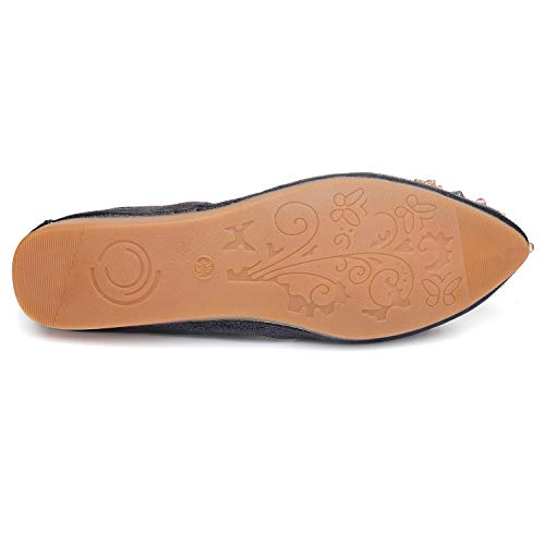Womens Ballet Flats Foldable Rhinestone Pointed Toe Comfortable Slip on Wedding Flat Shoes Dress Flats for Women 5