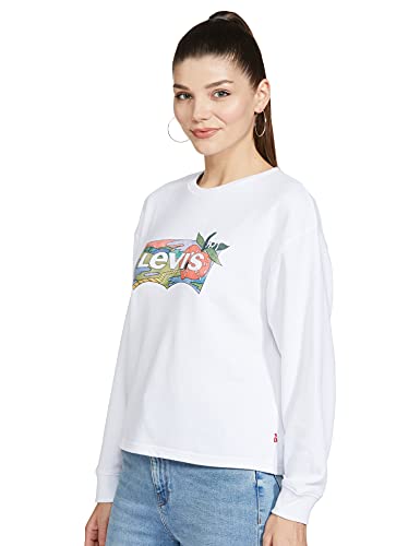 Image of Levi's Women Cotton Blend Crew Neck Sweatshirt