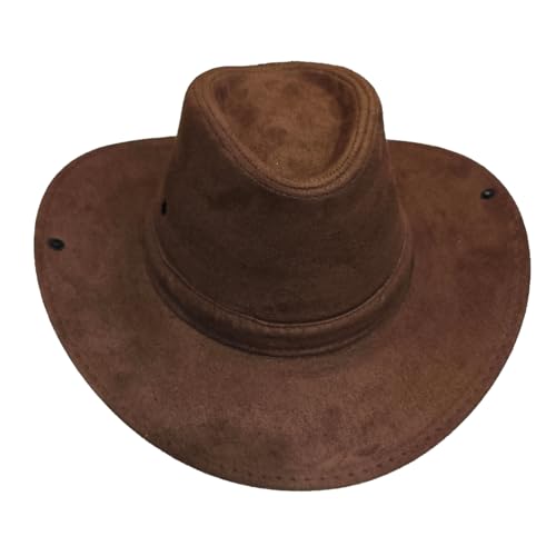 Chapéu Country Rodeio Festa Cowboy Boiadeira Camurça Moda Unissex Marrom