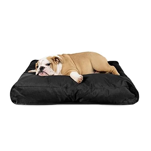 K9 Ballistics Tough Rectangle Pillow Medium Dog Bed - Washable, Durable and Water Resistant Dog Bed - Made for Medium Dogs, 27"x33", Obsidian Black